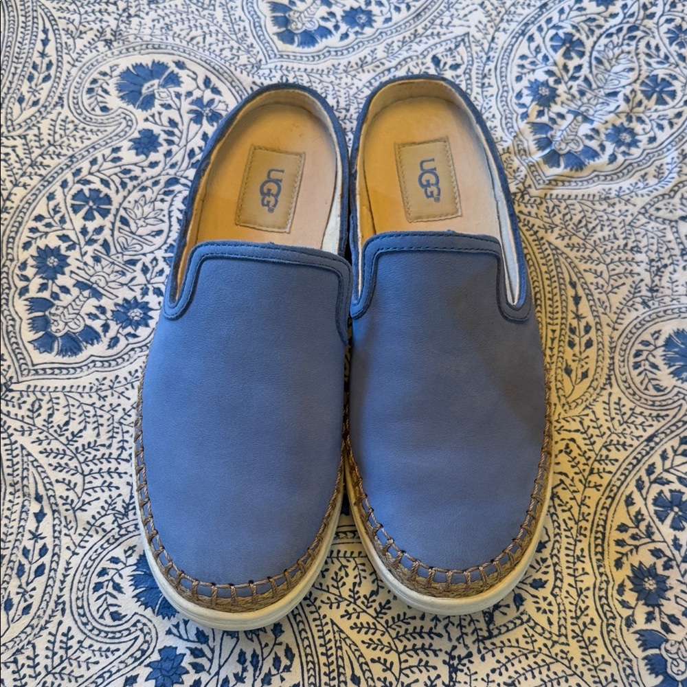 UGG Casual Blue Suede Slip Ons. Women’s Size 8.